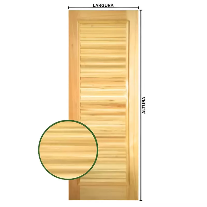 Folha de Porta de Madeira Maciça Moldurada Horizontal de Eucalipto C - 1