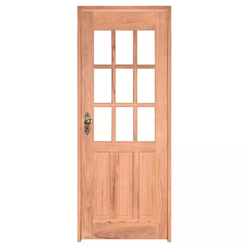 Porta de Madeira Maciça PE09Q de Eucalipto Batentes de 12 CM Linh - 0