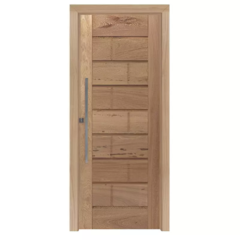 Kit Porta Pivotante de Madeira Maciça PE302 de Cedro Arana Batentes d - 0