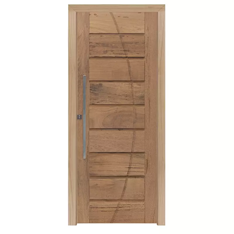 Kit Porta Pivotante de Madeira Maciça PE305 de Cedro Arana Batentes d - 0