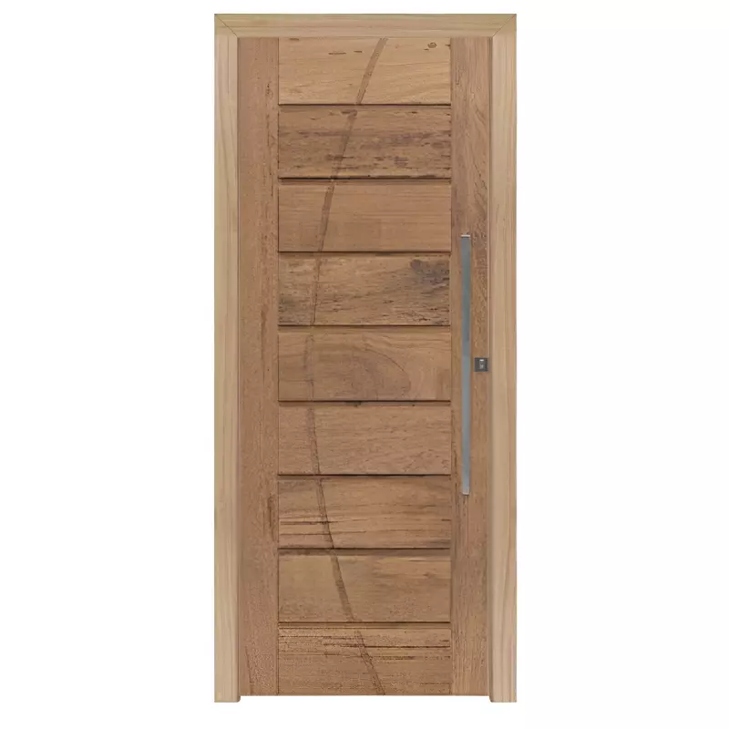Kit Porta Pivotante de Madeira Maciça PE305 de Cedro Arana Batentes d - 1