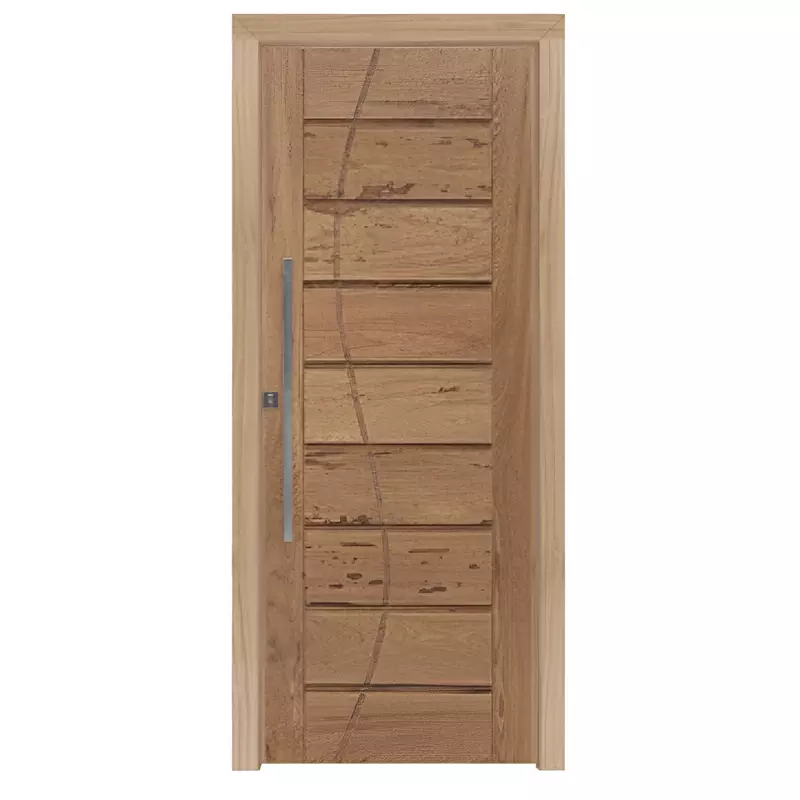 Kit Porta Pivotante de Madeira Maciça PE306 de Cedro Arana Batentes d - 0