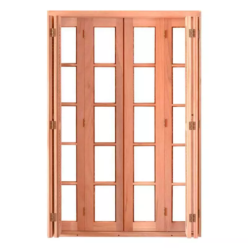 Porta Balcão Pantográfica Quadriculada Com Veneziana Reto de Eucalip - 2