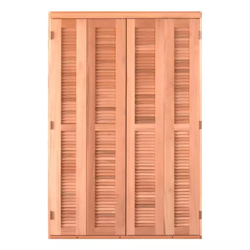 Porta Balcão Pantográfica Quadriculada Com Veneziana Reto de Eucalip - 4
