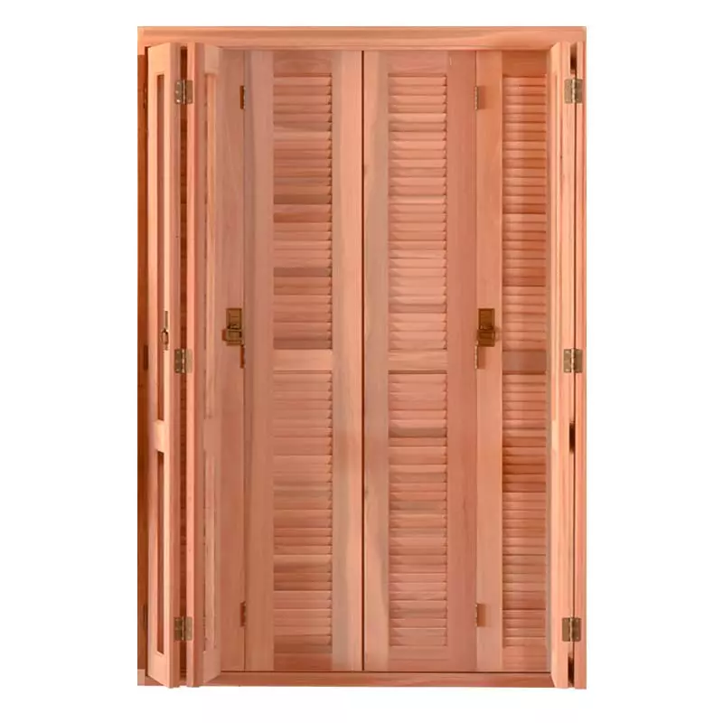 Porta Balcão Pantográfica Semi-Panorâmica Com Veneziana Reto de Euc - 3