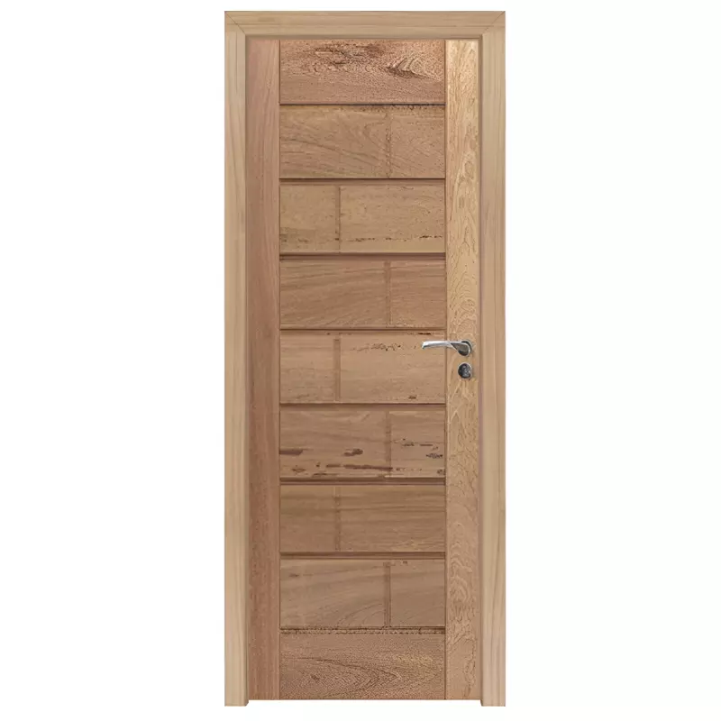 Porta de Madeira Maciça PE302 de Cedro arana Batentes de 12 CM Linha - 1