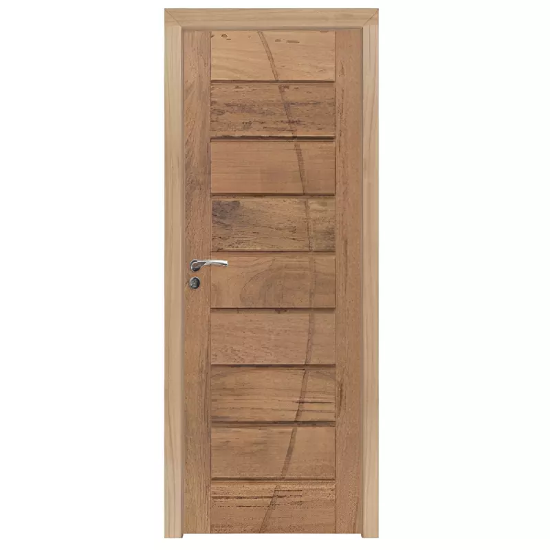 Porta de Madeira Maciça PE305 de Cedro Arana Batentes de 12 CM Linha - 0