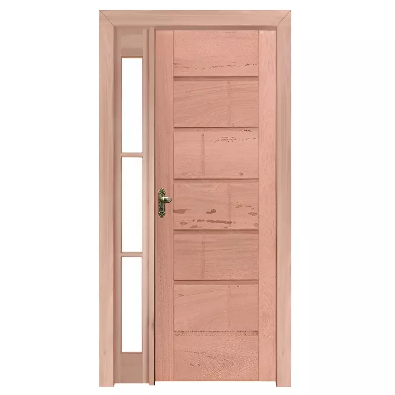 Porta de Madeira Maciça PE33 FR302 Para Vidro Lateral de Eucalipto Ba - 0
