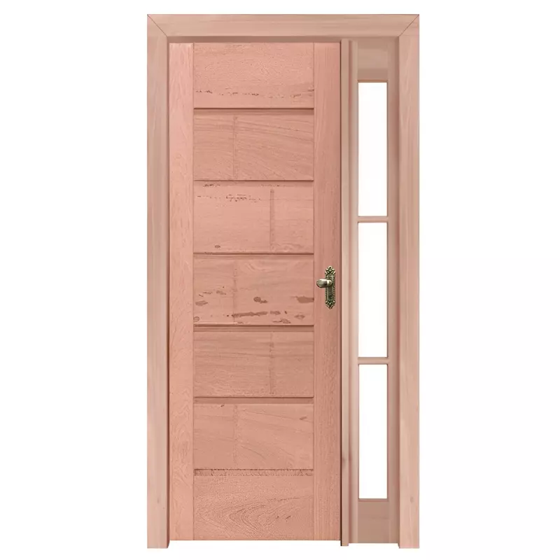 Porta de Madeira Maciça PE33 FR302 Para Vidro Lateral de Eucalipto Ba - 1