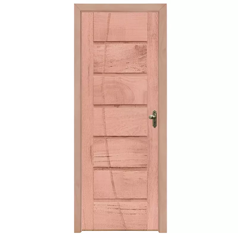 Porta de Madeira Maciça PE33 FR305 de Eucalipto Batentes de 12 CM Lin - 1
