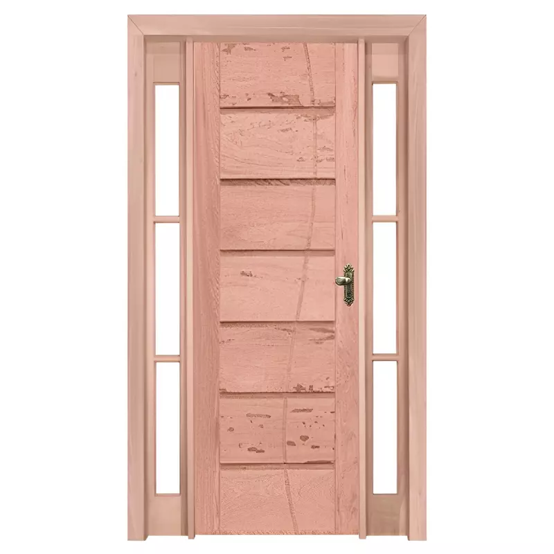 Porta de Madeira Maciça PE33 FR306 Com Batente Duplo de 12 CM Linha G - 1