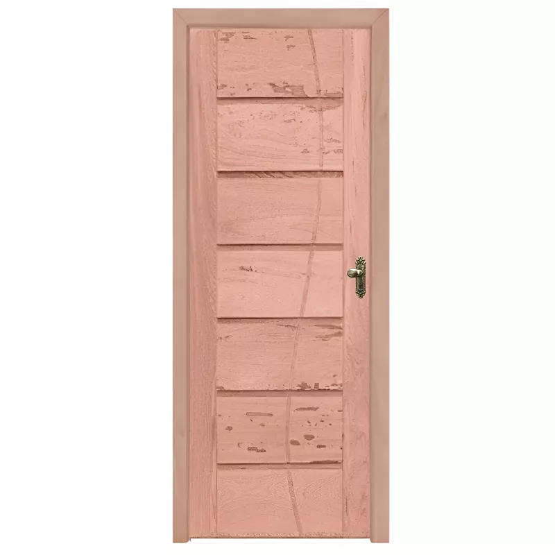 Porta de Madeira Maciça PE33 FR306 de Eucalipto Batentes de 12 CM Lin - 1