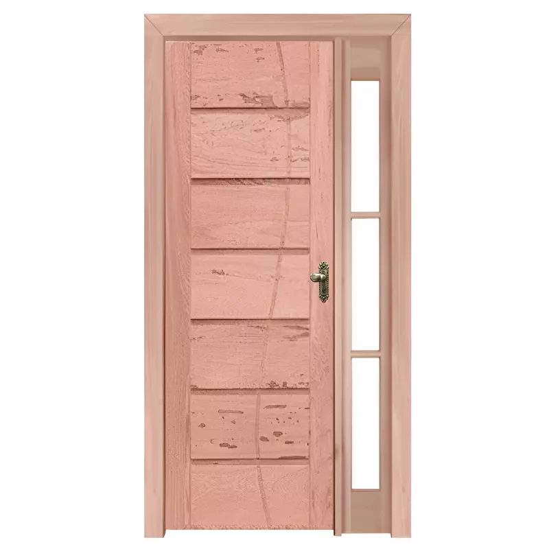 Porta de Madeira Maciça PE33 FR306 Para Vidro Lateral de Eucalipto Ba - 1