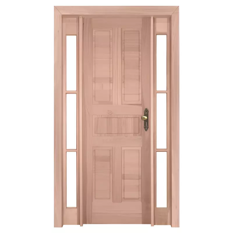 Porta de Madeira Maciça PE48 Com Batente Duplo de 12 CM Linha Gold de - 1