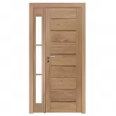 Porta de Madeira Maciça PE301 Para Vidro Lateral de Cedro Arana Batentes de 12 CM Linha Premium Esel Esquadrias