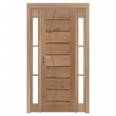 Porta de Madeira Maciça PE306 Com Batente Duplo de 12 CM Linha Premium de Cedro Arana Esel Esquadrias