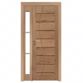 Porta de Madeira Maciça PE306 Para Vidro Lateral de Cedro Arana  Batentes de 12 CM Linha Premium Esel Esquadrias