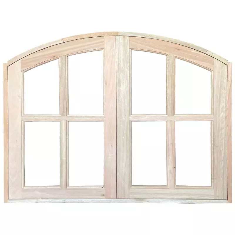 Janela de Madeira Vitro de Abrir Em Arco Padrão Cedro Batentes de 14 CM Esquadrias Longo