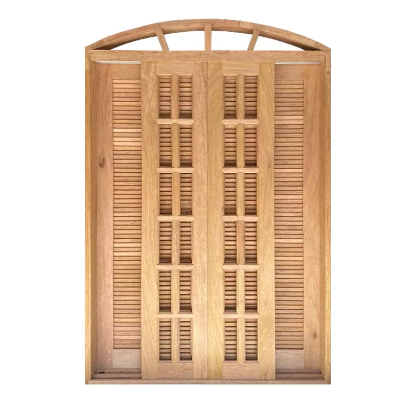 Porta Balcão de Correr de Madeira Cedro Arana Veneziana em Arco Batentes de 14 CM Esquadrias Longo