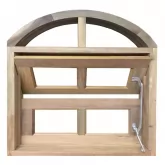 Janela de Madeira Vitro Basculante em Arco de Itaúba Batentes de 14 CM Esquadrias Longo