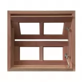 Janela de Madeira Vitro Basculante Reto Padrão Cedro Batentes de 10 CM Esquadrias Longo