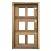 Janela de Madeira Vitro Capelinha Basculante Reto de Itaúba Batentes de 10 CM Esquadrias Longo