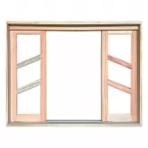 Janela de Madeira Vitro de Correr Diagonal Reto Padrão Cedro Batentes de 14 CM Esquadrias Longo