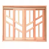 Janela de Madeira Vitro de Correr Diamante Reto Padrão Cedro Batentes de 14 CM Esquadrias Longo