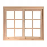 Janela de Madeira Vitro de Correr Quadriculado Reto 2 Folhas de Cedro Arana Batentes de 14 CM Esquadrias Longo