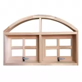 Janela de Madeira Vitro Máximo Ar 2 Módulos em Arco Padrão Cedro Batentes de 14 CM Esquadrias Longo