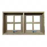 Janela de Madeira Vitro Máximo Ar 2 Módulos Reto de Itaúba Batentes de 14 CM Esquadrias Longo