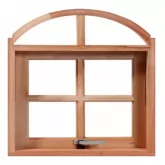 Janela de Madeira Vitro Máximo Ar em Arco de Cedro Arana Batentes de 14 CM Esquadrias Longo
