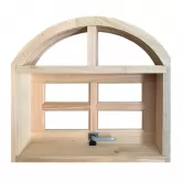 Janela de Madeira Vitro Máximo Ar em Arco Padrão Cedro Batentes de 10 CM Esquadrias Longo