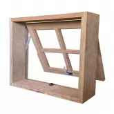 Janela de Madeira Vitro Máximo Ar Reto de Cedro Arana Batentes de 14 CM Esquadrias Longo