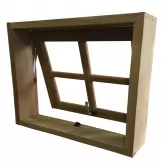 Janela de Madeira Vitro Máximo Ar Reto de Itaúba Batentes de 14 CM Esquadrias Longo