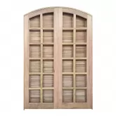 Porta Balcão de Abrir / Abrir de Madeira Cedro Arana em Arco Batentes de 14 CM Esquadrias Longo