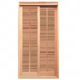 Porta Balcão de Correr de Madeira Cedro Arana Com Veneziana 3 Folhas Reto Batentes de 14 CM Esquadrias Longo