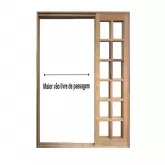 Porta Balcão de Correr de Madeira Itaúba Quadriculada Purgato Reto Batentes de 14 CM Esquadrias Longo