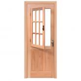 Porta de Madeira Maciça PE16 Com Postigo de Eucalipto Batentes de 12 CM Linha Gold Esel Esquadrias