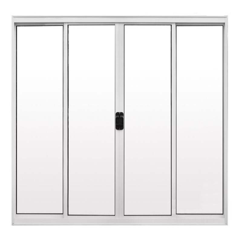 Janela de Alumínio Branco Vitro de Correr 4 Folhas Sem Grade Hale Esq - 0