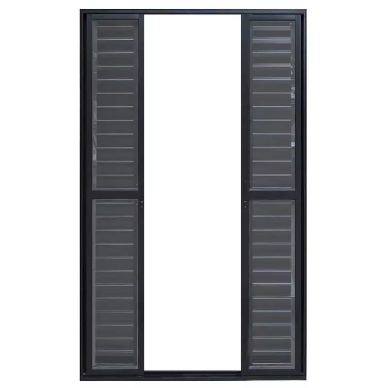 Porta Balcão de Correr com Veneziana de Alumínio Preto 6 Folhas Hale - 1
