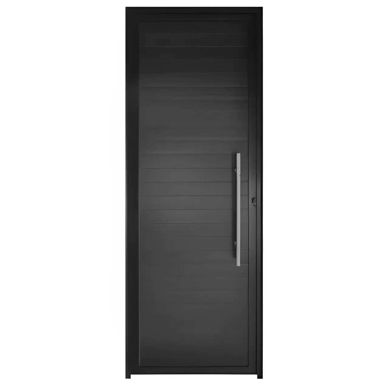 Porta Lambril de Alumínio Preto Com Puxador Hale Esquadrias - 1