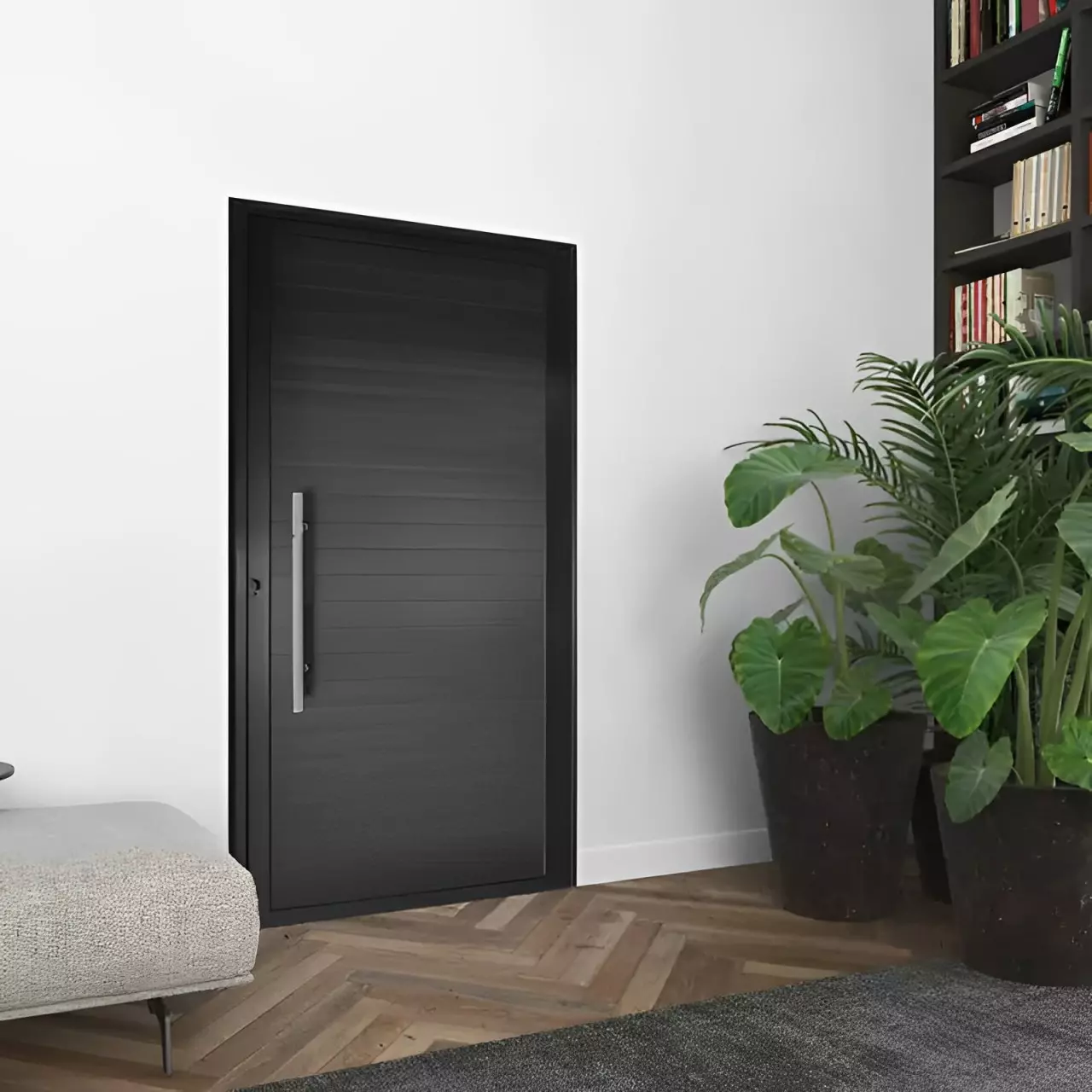 Porta Lambril de Alumínio Preto Com Puxador Hale Esquadrias - 2