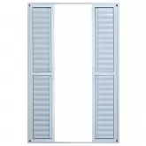 Porta Balcão de Correr com Veneziana de Alumínio Branco 6 Folhas Hale Esquadrias