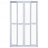 Porta de Sacada de Correr de Alumínio Branco 4 Folhas Hale Esquadrias