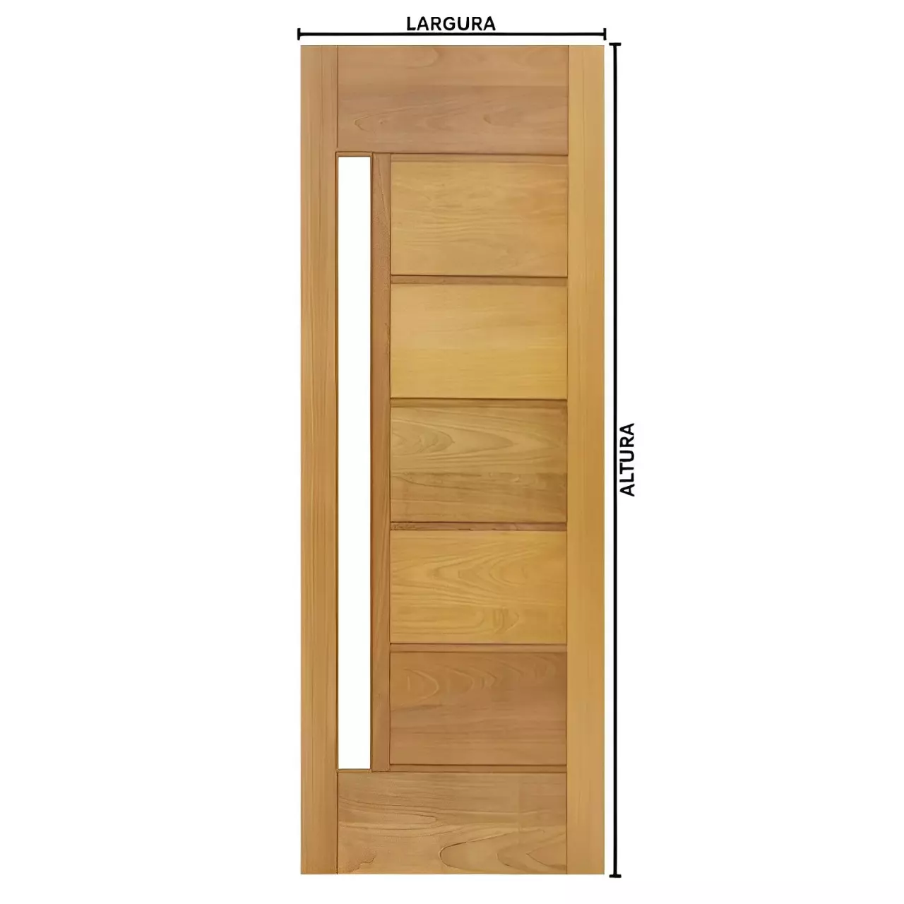 Folha de Porta de Madeira Maciça BBB Visor de Tauari Mapaf - 1