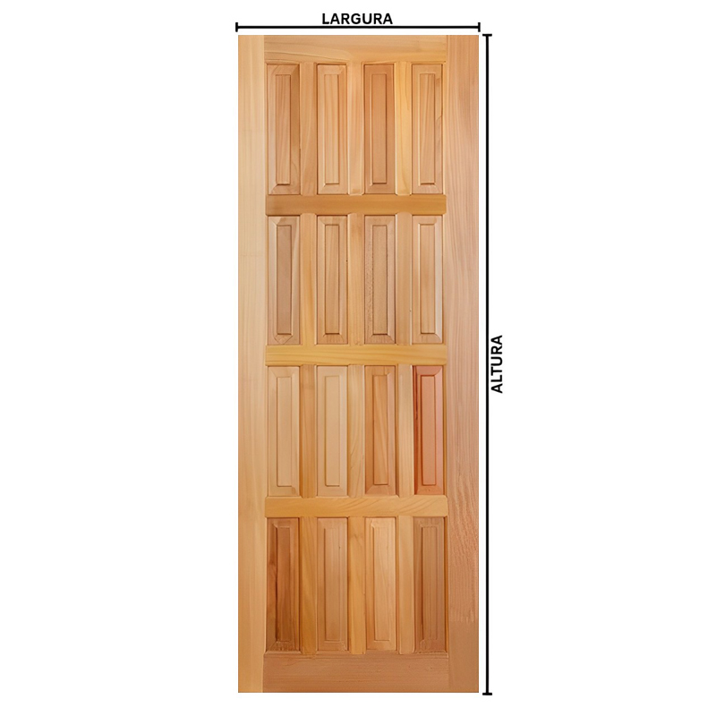 Folha de Porta de Madeira Maciça PP16 de Tauari Mapaf - 1