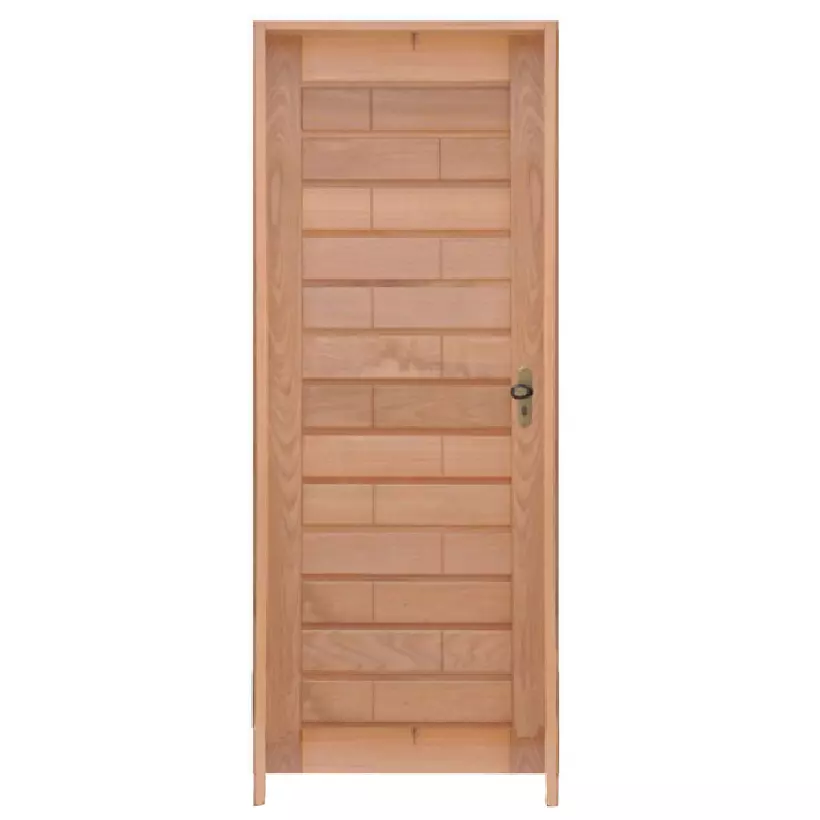 Porta de Madeira Maciça Roma Batentes de 14 CM Rodam Tauari - 2.10 (A - 1