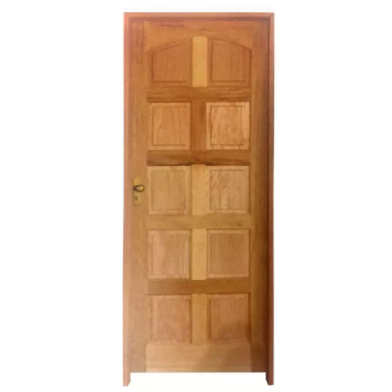 Porta de Madeira Maciça Topázio Batentes 11 CM Rodam Mista - 2.10 (A - 0