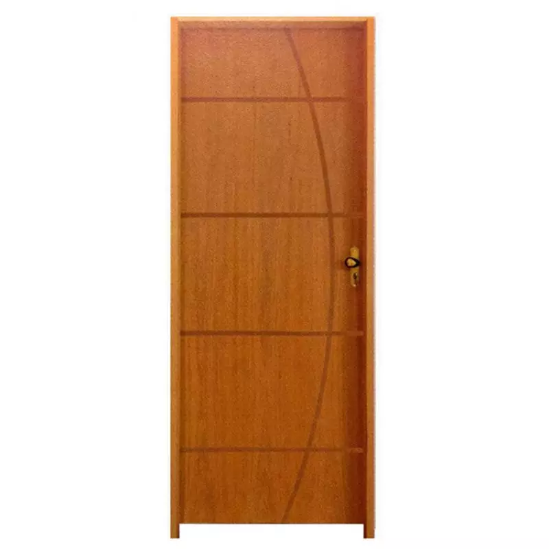 Porta de Madeira Semi-Oca Belíssima 5 Batentes de 14 CM Rodam Padrão - 1